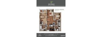 2 Bed 2 Bath Lily Floorplan