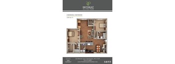 2 Bed 2 Bath Gardenia Floorplan