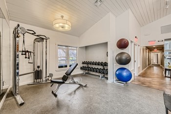 Premium fitness center with strength and agility equipment at Hunt Club in Gaithersburg, MD - Photo Gallery 22