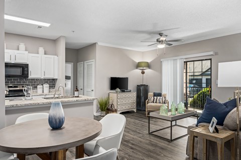 Model Living Room at the Oaks of St Clair in Moody, AL