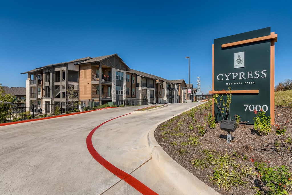 Cypress McKinney Falls entrance in Austin, TX