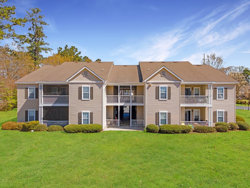 Residential building with private entrances and balconies at Adrian on Riverside in Macon, GA