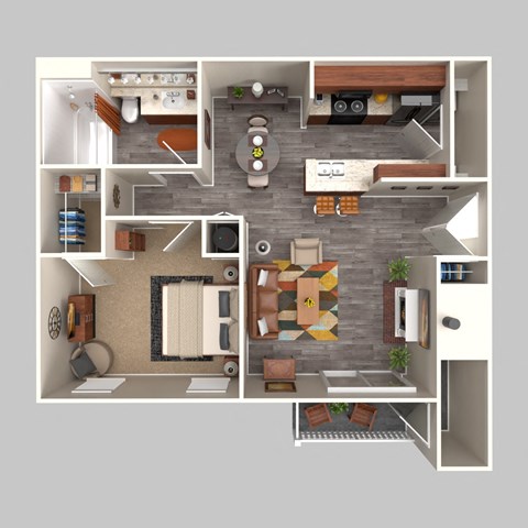 1 Bedroom, 1 Bathroom 850sqft