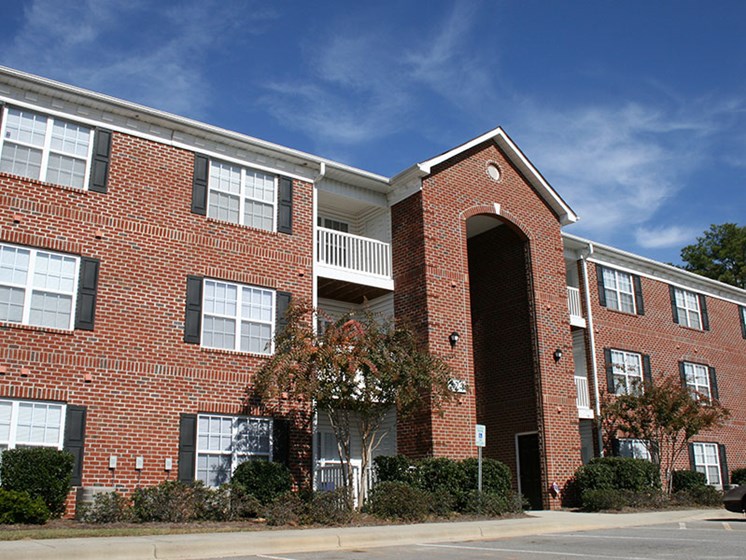 Exterior of Crescent Commons apartments in Fayetteville, NC