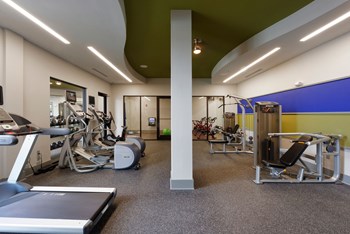 Premium fitness center with cardio and strength equipment at Liberty Mill in Germantown, MD - Photo Gallery 8