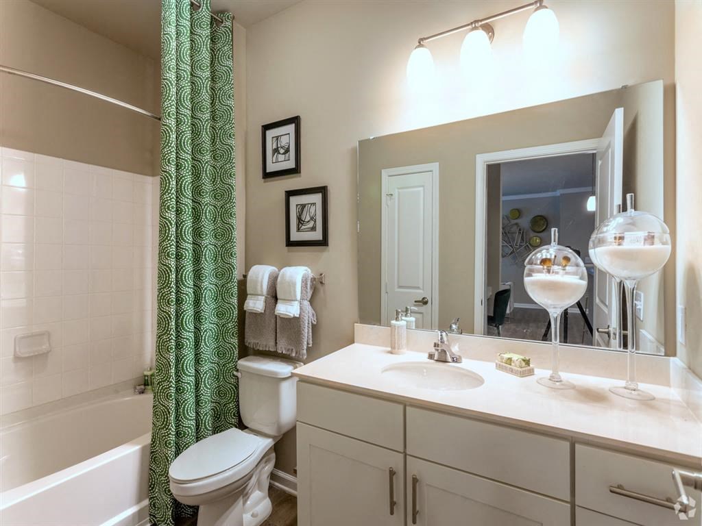 Bathroom with garden soaking tub at Lullwater at Blair Stone apartments for rent in Tallahassee, FL