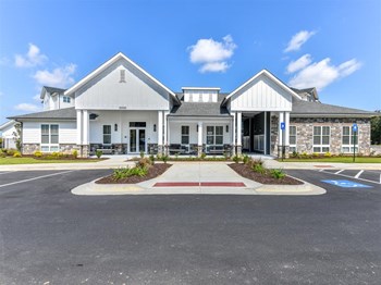 Entrance to leasing center and resident clubhouse at The Station at Brighton apartments for rent in Grovetown, GA - Photo Gallery 5
