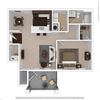 Amethyst 1-bedroom/1-bathroom furnished floor plan with 850 square feet at Riverstone apartments for rent in Macon, GA