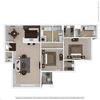 Crystal Great Room 2-bedroom/2-bathroom furnished floor plan layout with 1,390 square feet at Riverstone apartments for rent in Macon, GA
