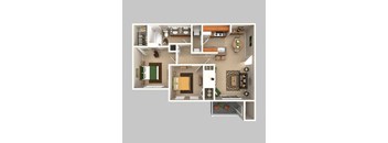 2 Bedroom 1 Bathroom 1000sqft