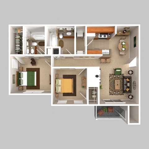 2 Bedroom 2 Bathroom 1100sqft