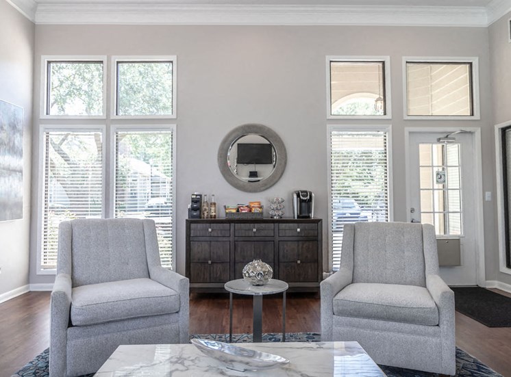 Interior seating of Forest Pointe leasing center