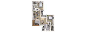 a floor plan of a house with a bedroom and a living room