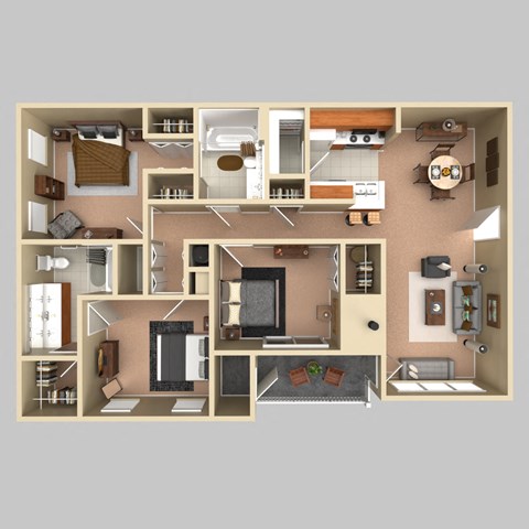 3 Bedroom, 2 Bathroom 1387sqft