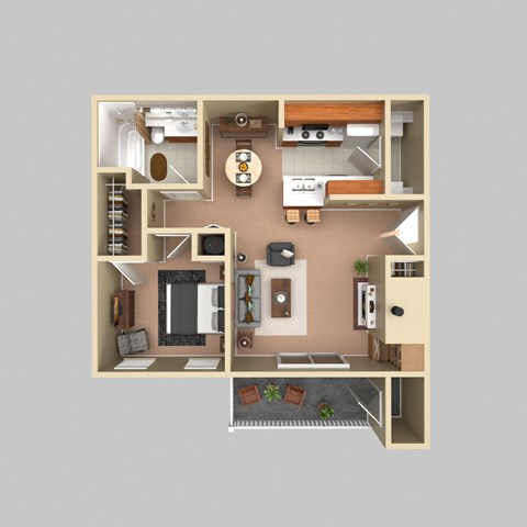 1 Bedroom, 1 Bathroom 817sqft