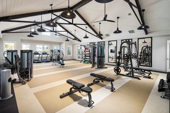 Premium fitness center with strength and cardio equipment at The Highland in Augusta, GA - Photo Gallery 14