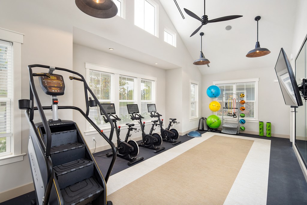 Premium fitness center with yoga studio at The Highland in Augusta, GA
