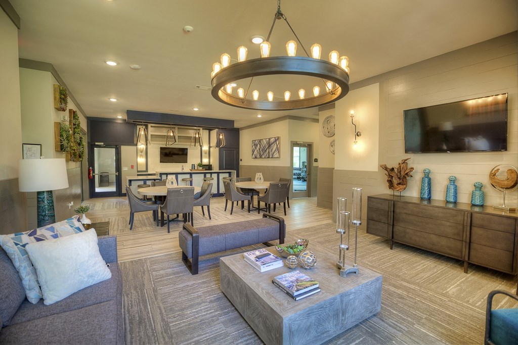 Clubhouse with resident lounge at Lullwater at Blair Stone apartments for rent in Tallahassee, FL