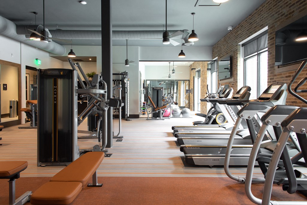 Birmingham apartment fitness center with spin room and yoga