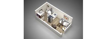 Studio 1 bath A at Presidio Palms Apartments, Tucson, 85701