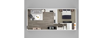 1 bedroom floor plan at Mark at 87 Apartments, Mesa, AZ