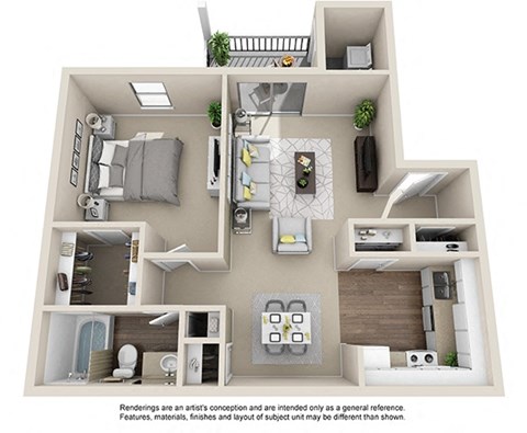 1 bedroom floor plan