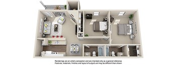 2 bedroom floor plan