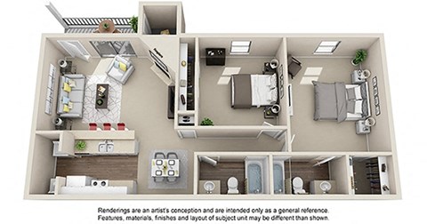 2 bedroom floor plan