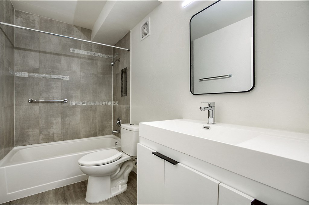 Modern and updated bathroom at Presidio Palms Apartments, Arizona