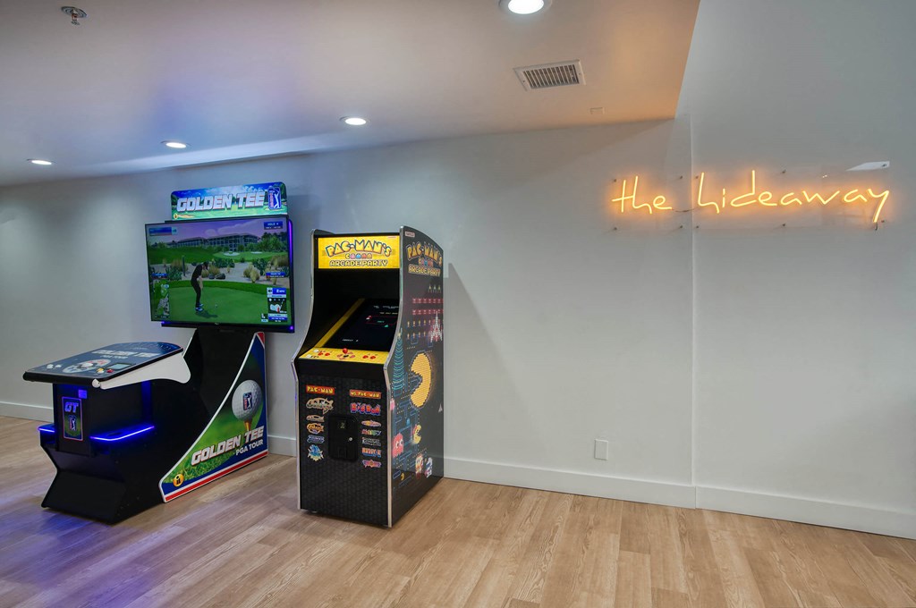 a games room with video games and a video game system at Presidio Palms Apartments, Tucson, Arizona