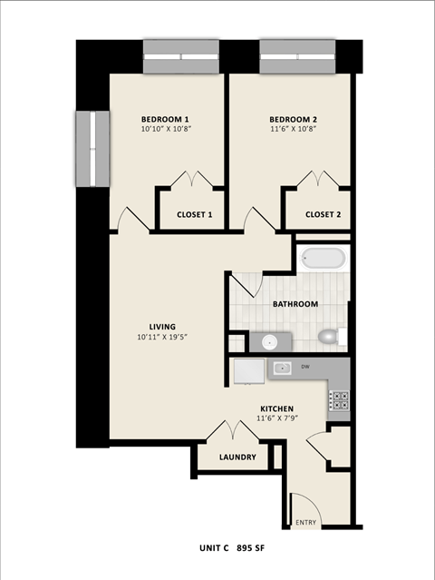 Floorplan C at American Spinning Mill, South Carolina 29609