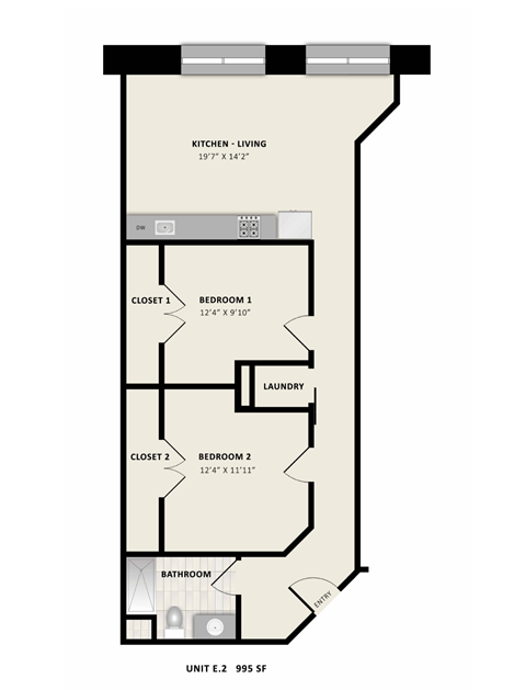 Floorplan E2 at American Spinning Mill, Greenville, 29609