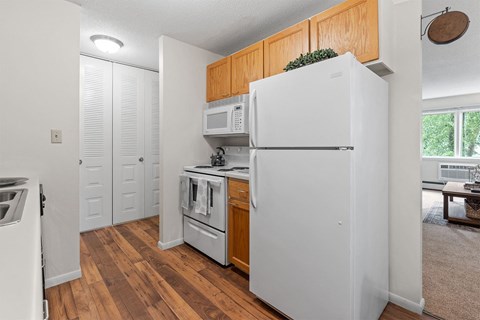 kitchen with white appliances