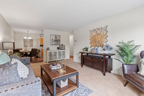living room with coffee table sofa
