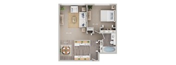 1 Bedroom Small 685 sqft.