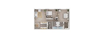 Two Bed Two Bath 1150 sqft.