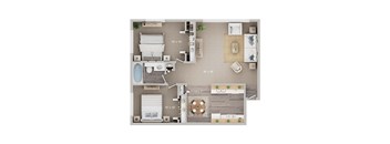 Two Bedroom 1 Bath 950 Sqft.