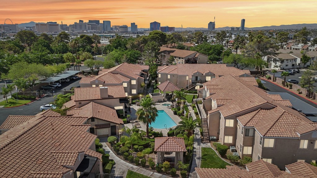 A view of Versailles Apartments from above