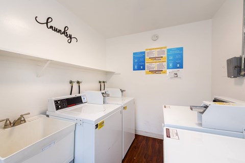 Laundry room with washer and dryer.