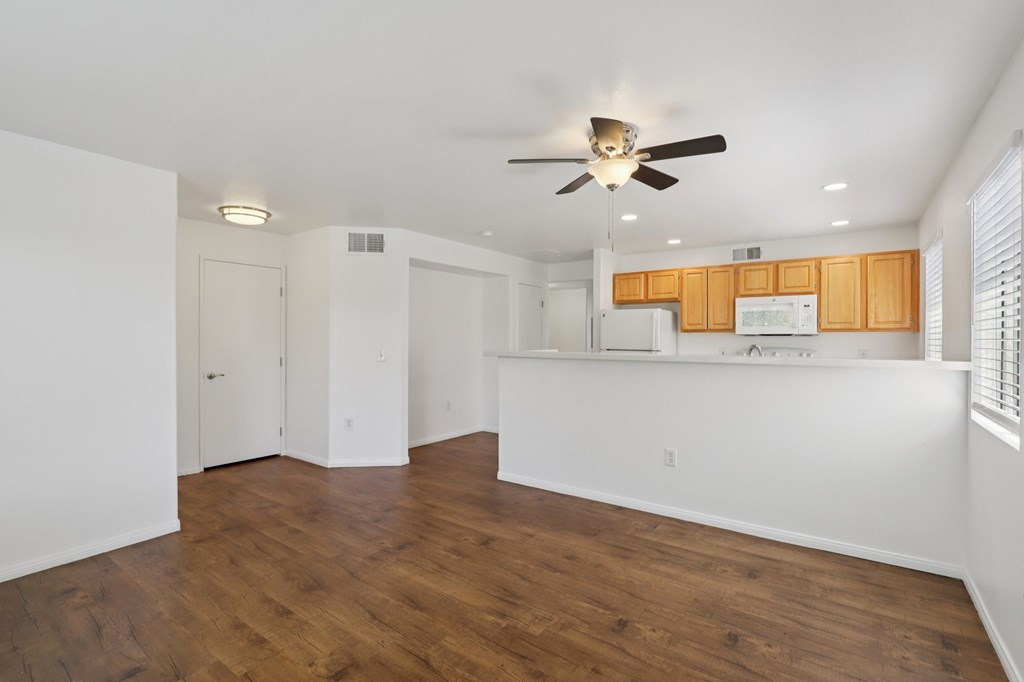 Kitchen and open living room