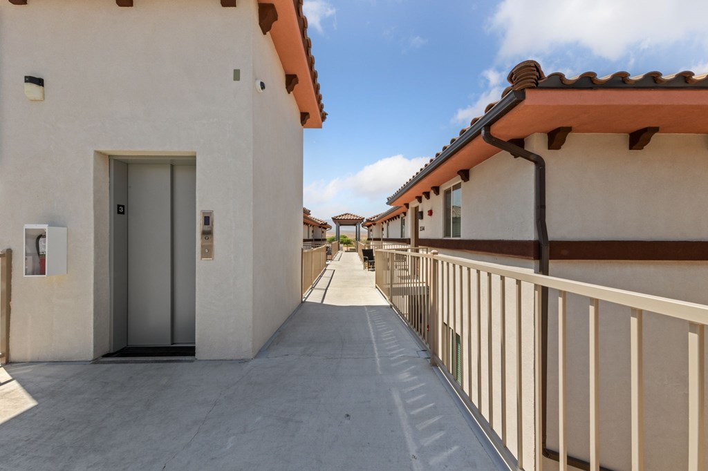 Walkways between the buildings