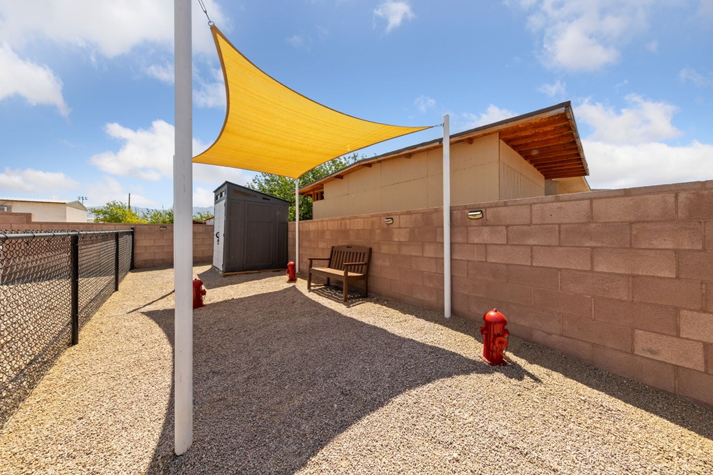 View of the dog area