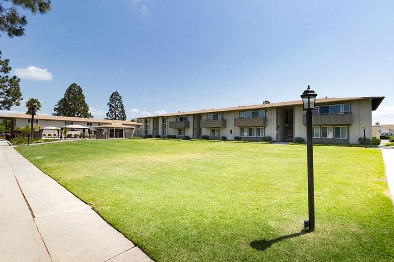 lawn view in front of Pickwick Apartments