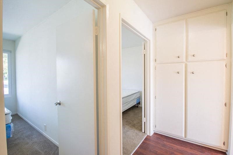 hallway with storage