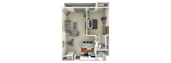 one bed one bath floor plan 