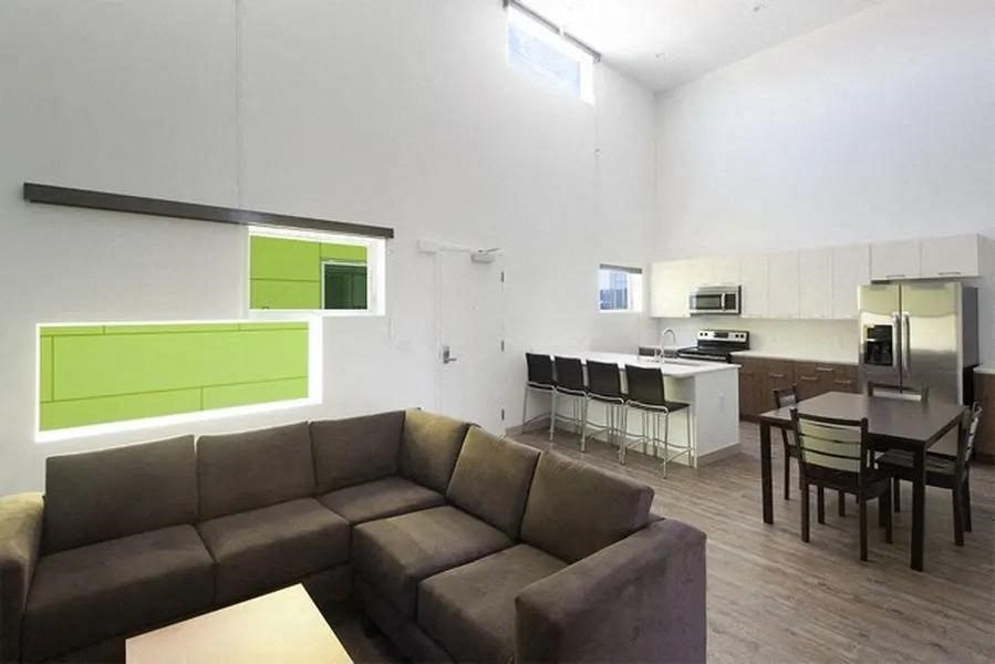 living room and kitchen