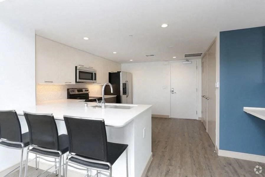 kitchen with highchairs