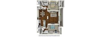 a 2 bed 2 bath floorplan