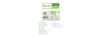 2 bedroom, 2bath floor plan with a patio