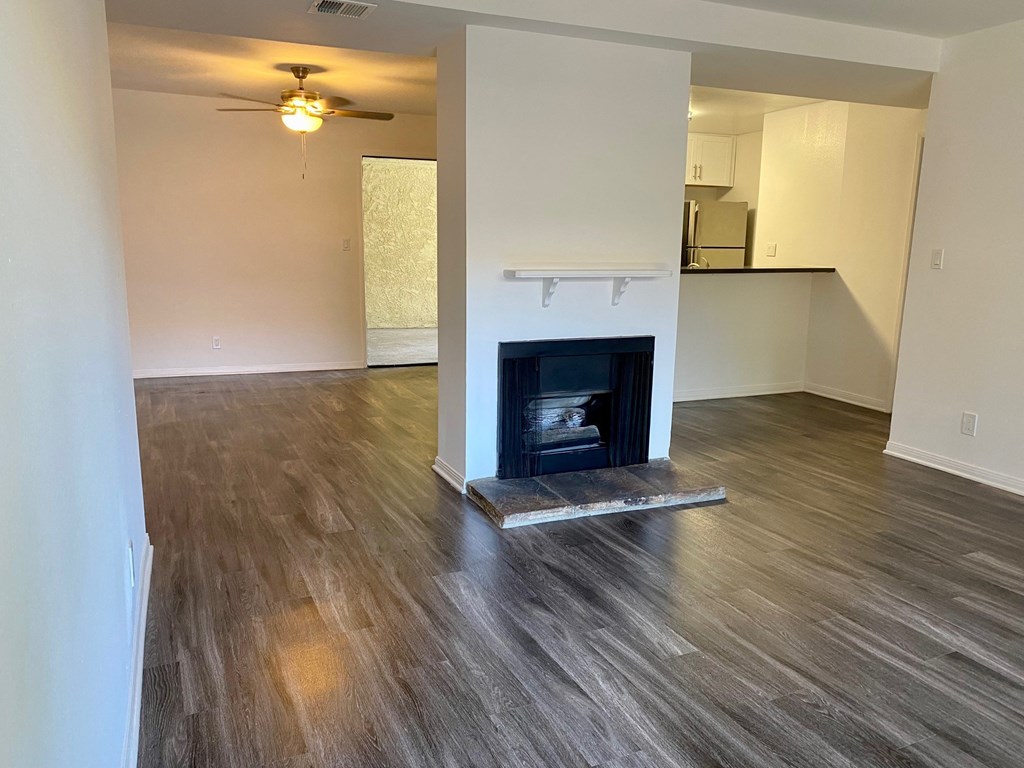 living room with fireplace